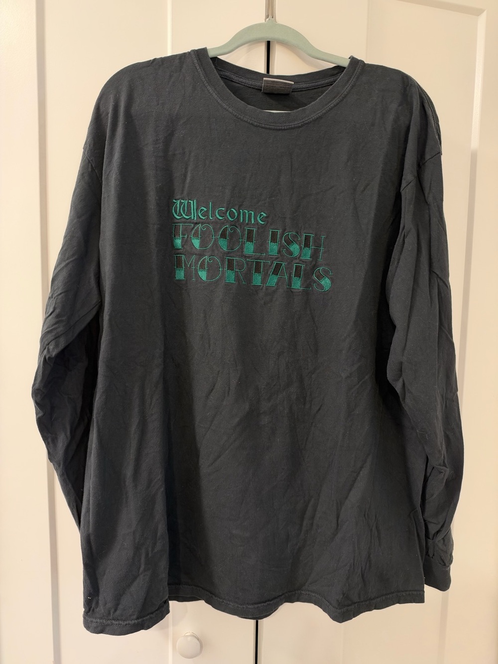 Disney Haunted Mansion Embroidered "Welcome Foolish Mortals" Unisex Shirt